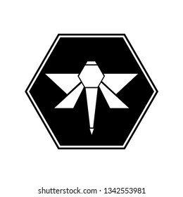 Vector drawing dragonfly, color white flat style