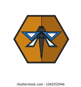 Vector drawing dragonfly, colorful flat style