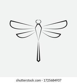 Vector Drawing Of Dragonfly Line Art