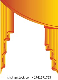 orangefarbener Vorhang in einer Falte mit Krängung am Rand