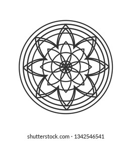 Vector drawing dreamcatcher, contour black flat style