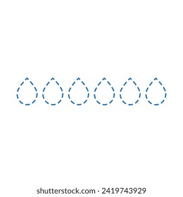Recorte de plano de vectores, línea de puntos color azul estilo plano