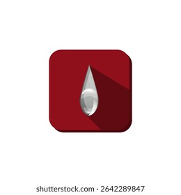 Vector drawing drop. Icon drop color gray, flat style 
