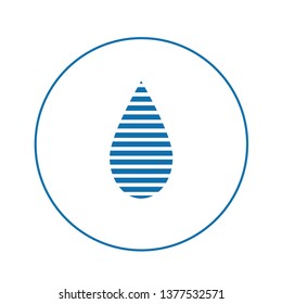 Vector drawing drop in stripes, color blue flat style