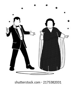 cantante y cantante vectorial del dúo