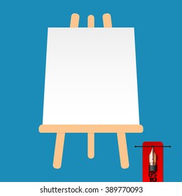 Vector drawing easel with blank