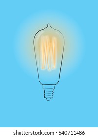 Vector drawing of an Edison Lightbulb east remove background 