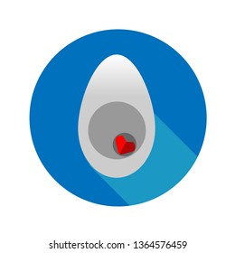 Vector drawing egg. Egg in the middle of a red heart