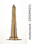 Vector drawing. Egyptian pillar obelisk