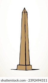 Vector drawing. Egyptian pillar obelisk