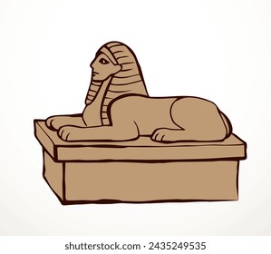 Vector drawing. Egyptian sphinx monument