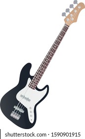 Vector drawing electric bass guitar 