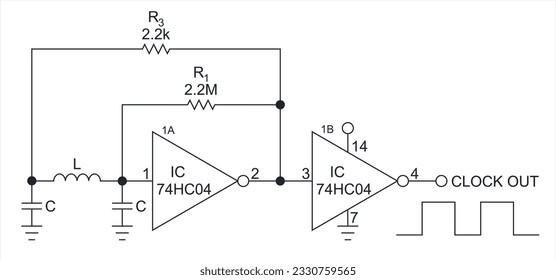 Vector drawing electrical circuit with operational 
amplifier, capacitor 
and resistor. Schematic diagram of electronic device.