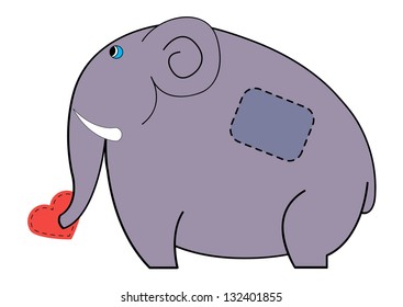 vector drawing elephant which is the heart