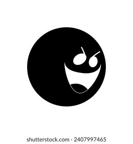 Dibujo vectorial de emoji, color negro de estilo plano