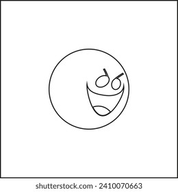 Vector drawing of emoji, contour color black flat style