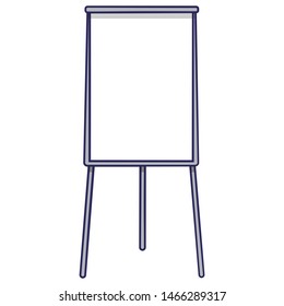 Vector drawing of an empty flipchart boards in color to place text.