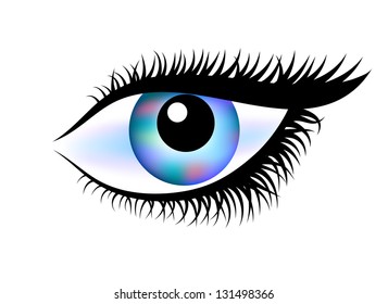 Vector drawing of eye on white background.