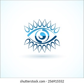 Vector drawing of eye on a white background. Symbols, logo and icon.