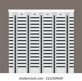 Vector drawing of the facade of a multi-store building in art deco style 