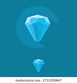 Dibujo de Vector de una piedra facetada, diamante, cristal. Ilustración, símbolo de piedra preciosa.