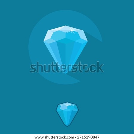 Vector drawing of a faceted stone, diamond, crystal. Illustration, gemstone symbol.