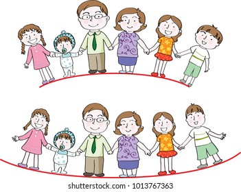 vector drawing family background