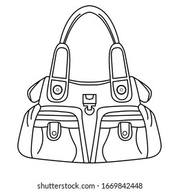 vector drawing of a fashion bag