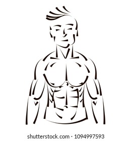 Vector drawing fashion masculine guy vector illustration