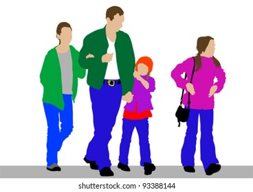 Padres de dibujo de vectores e hijos