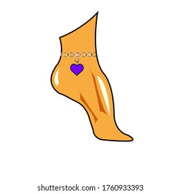 vector drawing of a female leg, can be used as a sticker, icon