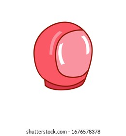 Vector drawing of a female space helmet, from a spacesuit to spacewalk on a white isolated background. Style is flat, sticker, print on fabric.