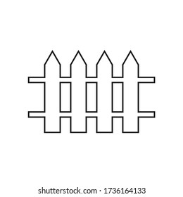 Vector drawing fence element. Hedge contour color black
