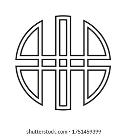 Vector drawing figure circle and roundness pattern, contour color black