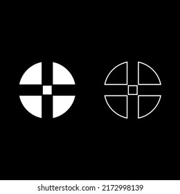 Vector drawing figure circle and roundness pattern, silhouette and contour color white flat style 