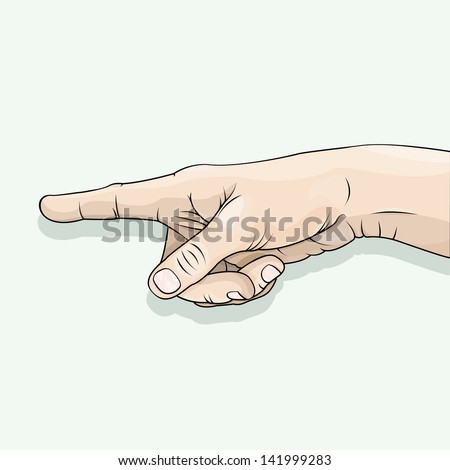 Vector drawing of a finger pointing/Finger pointing/Easy to edit vector file, no meshes no gradients used, easy to edit groups and layers