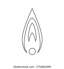 Color del icono de fuego del vector gris, contorno