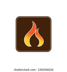 Vector drawing fire flame, color orange flat style
