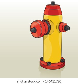 Vector drawing fire Hydrant/Fire hydrant/ Easy to edit simple illustration fire hydrant  Isolated gradient background  no gradients used grouped main object  easy to edit layers  