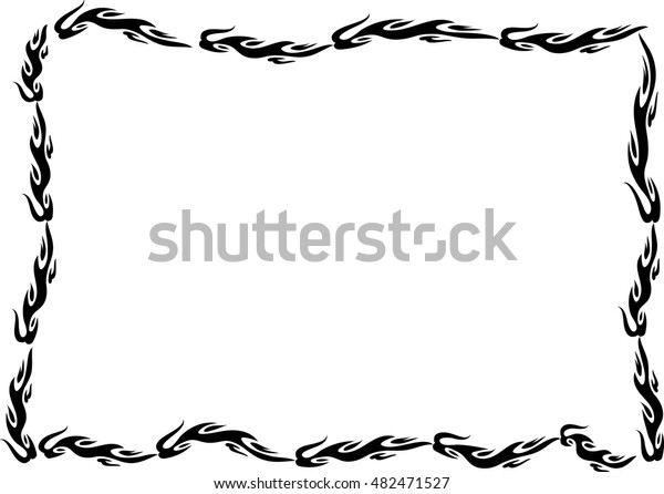 Download Vector Drawing Fire Rectangle Border Stock Vector (Royalty ...