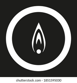 Vector drawing fire, silhouette color white
