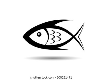 Vector drawing of fish abstract. Logo template and icon. Creative vector design concept.