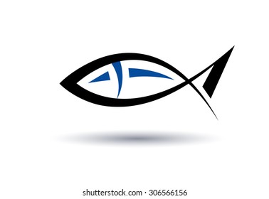 Vector drawing of fish abstract. Logo template and icon. Creative vector design concept.