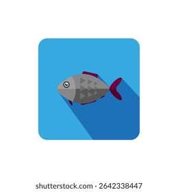 Vector drawing fish. Icon fish colorful flat style