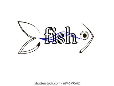 vector drawing of the fish with the inscription