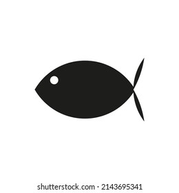 Vector drawing fish, silhouette flat style color black