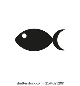 Vector drawing fish, silhouette flat style color black
