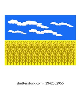 Vector drawing Flag of Ukraine, color yellow and blue