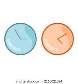 vector drawing of a flat theme wall clock. Suitable for web, electronic media, print media, or commercial use with the theme of wall clocks, time, and others related to clocks.