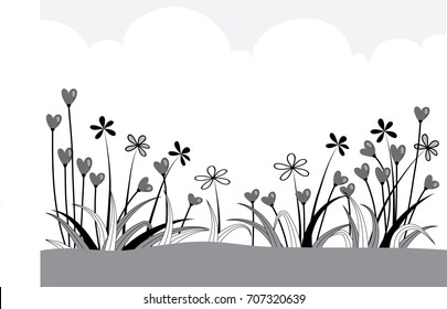 vector drawing flower background